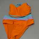 blibean Girls Swimsuit Teen Colorblock Bathing Suits, Orange, Size 12-13