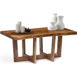 Alaterre Furniture Berkshire Live Edge Solid Wood 42 inch Coffee Table, Natural, 42-Inch-Wide