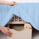 Light Blue Crib Bed Skirt, Perfect for Nursery Crib for Boys & Girls with a 14" Drop and Size 28"x 52"