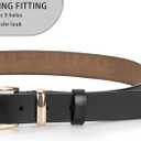 4 x Leather-Belts-Women Classic Western-Belt with Pin-Buckle - Fashion Vintage Cowgirl-Belts for Jeans (Black)