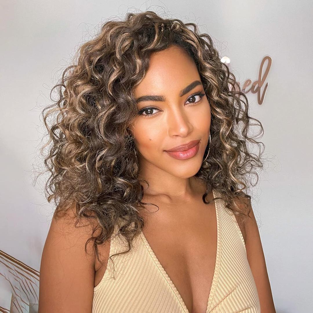 Toyotress Ocean Wave Crochet Hair - 12 Inch 8 Packs Brown Mix Blonde Crochet Braids Deep Twist Synthetic Braiding Hair Extensions (12 Inch, P4/27-8P)