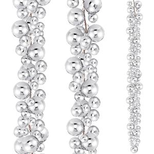 2 Pcs Christmas Ball Garland 6 Ft Ball Ornaments Christmas Bulb Garland Xmas Tree Bauble Decorations for Party Supplies Indoor Outdoor Home Office Decoration Accessories (Silver)