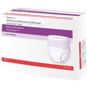 Cardinal Health Women's Protective Underwear, Sure Care Super, Maximum Absorbency, White, Women's Disposable Underwear, Small/Medium - Case of 80 (M)