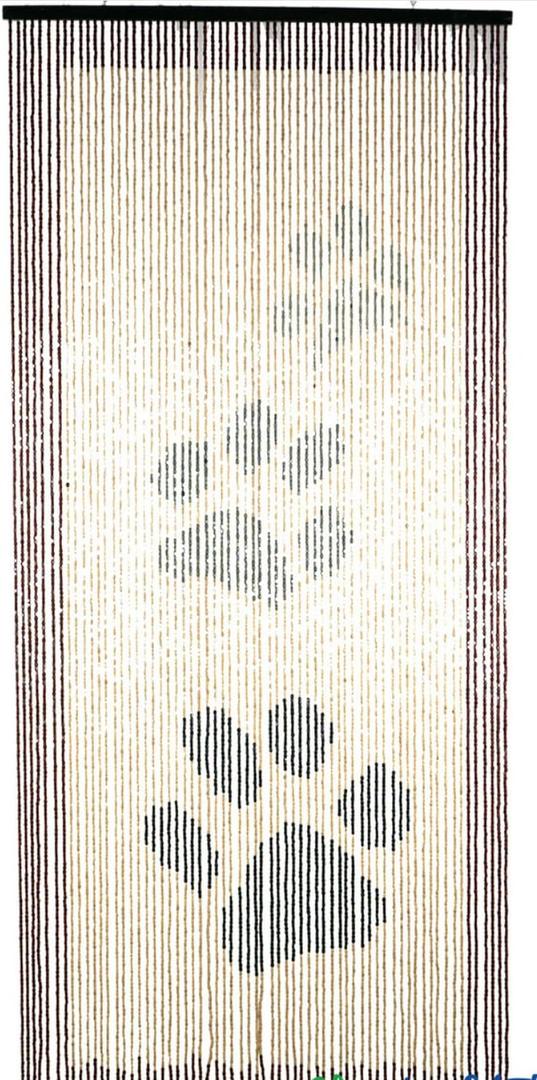 FlavorThings Wooden & Bamboo Bead Curtain, 6'6" Long x 35.5" Wide, 52 Strands for Room Dividers,Handmade Natural Wooden Boho Hippie Door Doorway Window Hanging Beads (Paw)