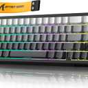 ATTACK SHARK X68 HE 8000Hz Rapid Trigger Keyboard, 0.01mm RT Accuracy Wired Gaming Keyboard with Magnetic Switch, Adjustable Actuation, Rapid Trigger, Snap Tap, RGB Lighting for PC/Mac, Moonlight