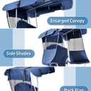 Docusvect Beach Chair with Canopy Shade, Folding Camping Chair with Canopy with Cup Holder, Side Pocket for Camp, Beach, Tailgates, Fishing - Support 330 LBS
