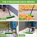 3 in 1 Weeding Wire Metal Brush Tools, Concrete Scrub Deck Brush with Long Handle for Moss, Tough Stains on Paving, Garden, Patio, Pool