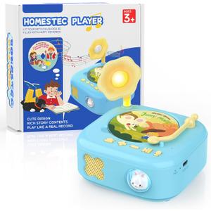 Montessori Story Toys Music Player Toy for Toddlers Age 2-4, Kids Phonograph Baby Kids Record Player Montessori Toys for 1 Year Old Kid Educational Learning Sensory Toddler Girl Boy Toy, Music Gifts