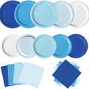 60 PCS Blue Paper Plates, Light Blue Plates and Napkins Party Supplies for Wedding Baby Shower Bridal Party Supplies Tableware Decor
