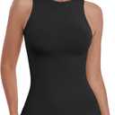 EUYZOU Women Shapewear Tummy Control Tank Tops Seamless Compression Tops Body Shaper Camisole (Small, Black)