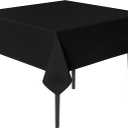 sancua Black Square Tablecloths 60x60 Inch - Fabric Table Cloth for Square or Round Tables, Washable Polyester Table Cover for Dinner, Holiday Party, Decorative Display Tables