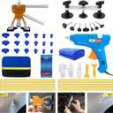 Car Dent Puller Kit, 45pcs Dent Remover Tool for Car, Paintless Dent Removal Kit with Dent Lifter, Bridge Puller, 100W Glue Gun, Paintless Dent Repair Kit for Auto Hail Damage Door Ding