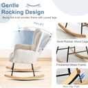 DUMOS Rocking Chair with High Backrest, Teddy Upholstered Indoor Reading Glider Chair with Comfy Seat for Bedroom, Living Room, Office, Beige