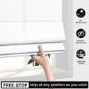 LazBlinds Cordless Roman Shades for Windows, 35.5" W 60" H, White | Light Filtering Thermal Insulated Window Blinds Lightweight Fabric Blinds for Indoor Windows