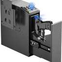 Mounted Gun Safe for Handgun with Quick Access Sliding Door, Biometric Nightstand Pistol Lock Box with Security Fingerprint, Key Access, PIN Code for Car, Bedroom, Desk and Walls