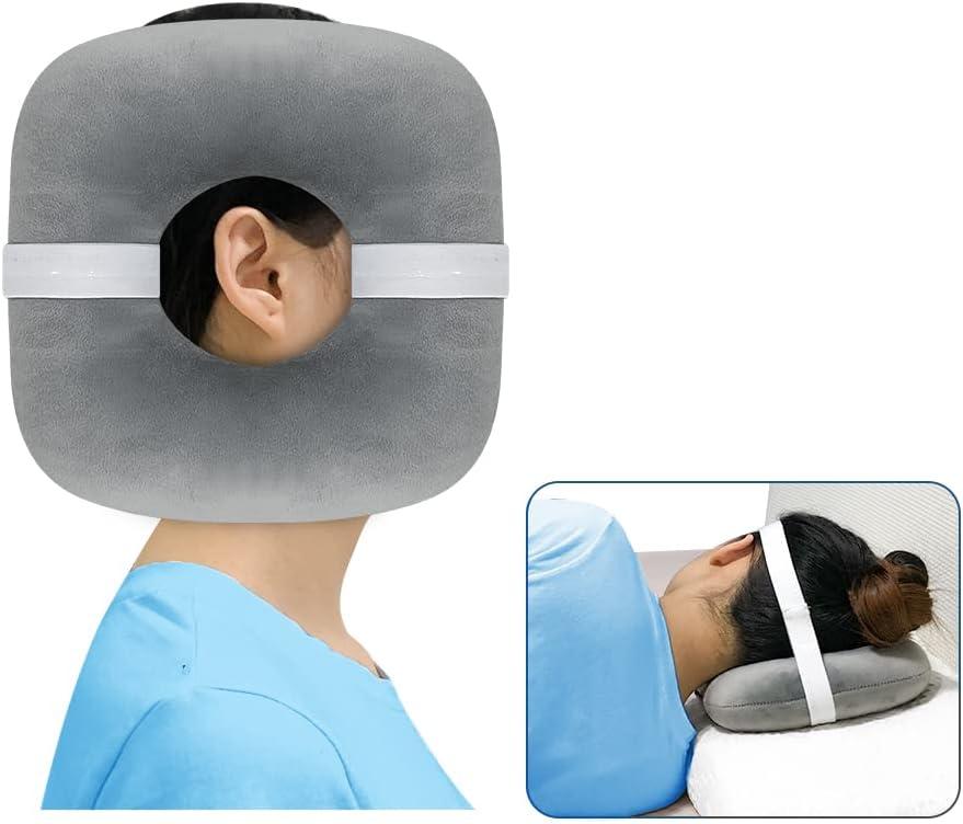 Piercing Ear Pillow with Holes for Ear Pain Side Sleeping Donut Pillows Cnh Pressure Sore Relief Inflammation Ache Cushion Ear Guard Pad with a Strap Ultimate Comfort and Protection