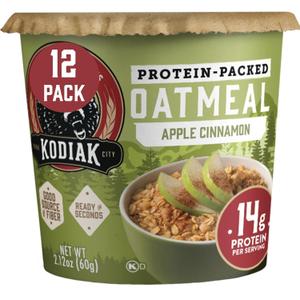 Kodiak Cakes Instant Protein Apple Cinnamon Oatmeal in a Cup, 2.12oz (Pack of 12) (EXP 03/25/27)