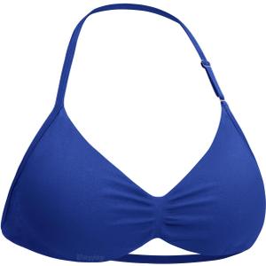 VOYJOY Impact Strappy Bra Sports Bras for Women Basic Crop Workout Sexy Tank Gym Yoga Bra (Blue, L)