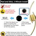 Set of 2 Crystal Glow Effect Gold Adhesive Wall Sconces Battery Operated, 23.5 Inch