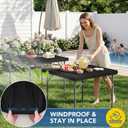Fitted Square Tablecloth 36x36 Inch-4 Pack Black Card Elastic Spandex Table Clothes-Small Stretch Folding Table Cover Topper Cap for Kitchen Dining Picnic Patio Outdoor Party Tables