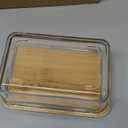 Glass Butter Dish with Bamboo Lid and Knife, Airtight Seal for Freshness, Large Butter Dish for East and West Coast Butter, Ideal for Countertop and Refrigerator Storage, Premium Glass Butter Keeper