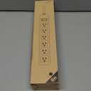 Outdoor Power Strip Waterproof with 6 Outlets, Garden Weatherproof Surge Protector, Christmas Multiple Outlet Exterior Socket for Lighting Appliances. 6FT Extension Cord Strip with Flat Plug. Black