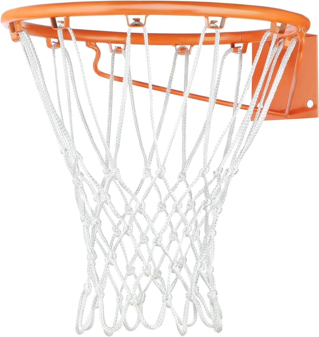 Heavy Duty Basketball Net Replacement All Weather Basketball Net Fits Standard Indoor or Outdoor, 12 Loop (White)