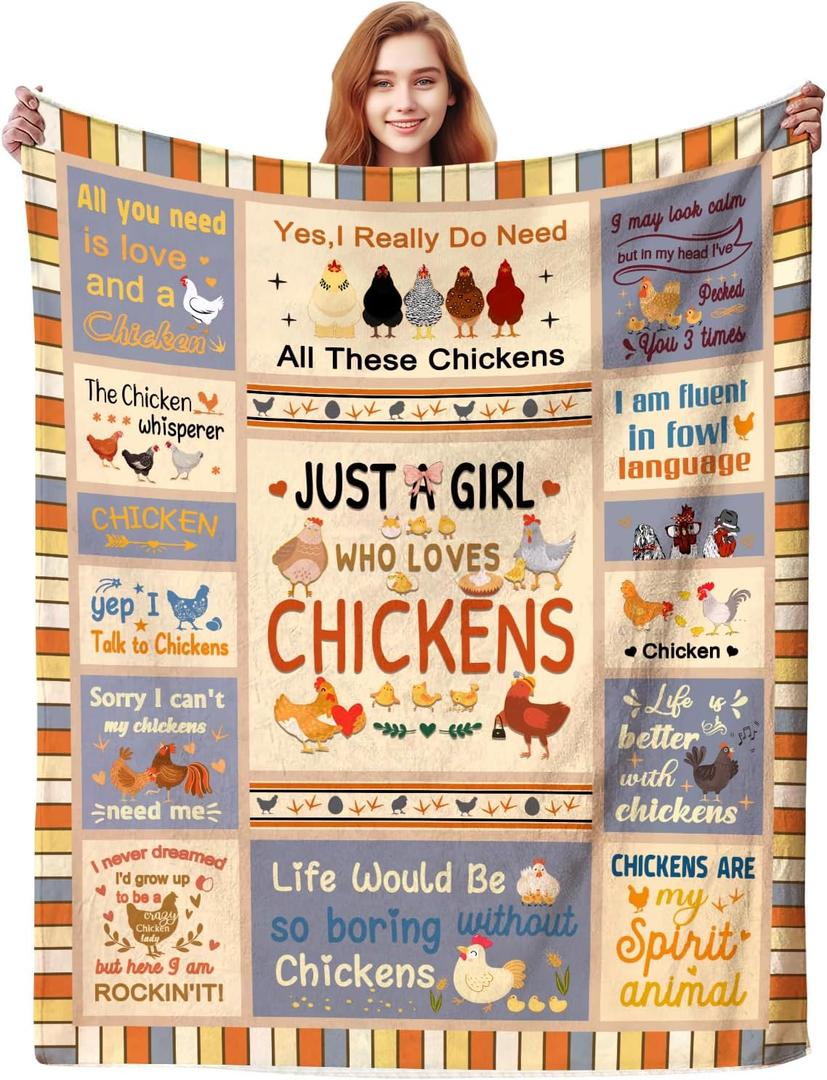 Cute Chicken Blanket Gifts for Kids Boys Girls Adults,Funny Chickens Throws and Blankets Stuff Chicken Gifts for Women Chickens Lovers Couch Sofa Bed Themed Gift Decor 50"x40"