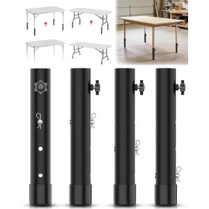 4pk Folding Table Risers,3 Level Heavy-Duty Carbon Steel Folding Table Leg Extensions Risers for Bent and Straight table legs,Table Lifts Risers improve your PainRelieves Back Painriser up to 5.8")