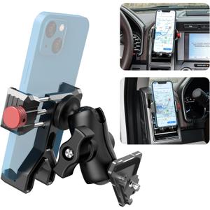 Upgraded Aluminum Vent Phone Mount for Ford F150 (2015-2020), Expedition (2018-2021), Super Duty (2017-2021), 360 Rotation Metal F150 Vent Phone Holder, No Shake Off-Road Stable for all Smartphones