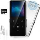 64GB MP3 Player with Bluetooth 5.2, Music Player with Built-in HD Speaker, FM Radio, Voice Recorder, HiFi Sound, E-Book Function, Silver