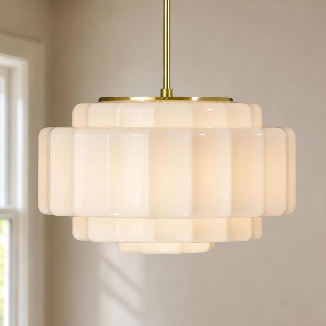 Modern Geometric Chandelier, 16" D × 8.5" H