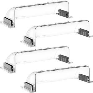 4 Pack Transparent Adjustable Air Deflector for Vents, Sidewalls and Ceiling Registers, 8.5" to 15"
