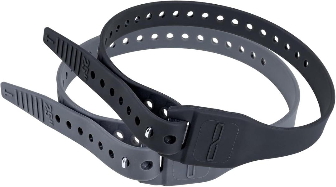 Giant Loop Pronghorn Straps, Multi-Purpose Cargo Straps with Virtually Unbreakable Fasteners, 3, Color Coded, 2-Piece Pack (32 Inches Set of 2 (Black))