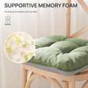 Love's cabin Memory Foam Chair Cushions Set of 4, 15.5"x15.5"x3.5" Indoor & Outdoor Seat Pads for Dining, Kitchen, Office, Patio Chairs - Green