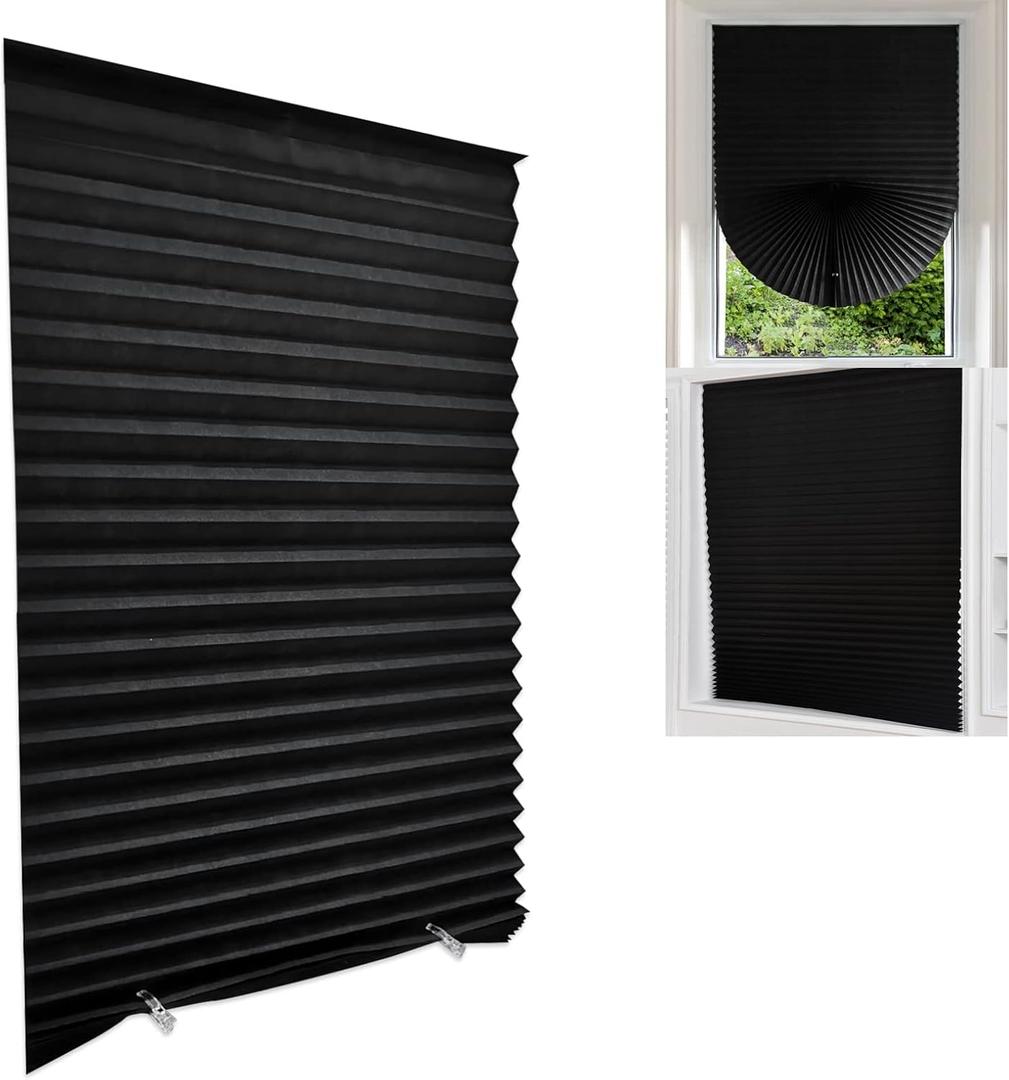 Jlong Blackout Blinds for Windows Cordless Blinds Temporary Shades Blinds No Drill Mini Blinds Black Out Blinds for Window of Bedroom,Bathroom,Kitchen Office (Fits Windows 18 in36 in)