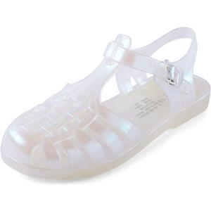 The Children's Place girls Girls Jelly Fisherman Sandals (4 Big Kid, Holographic)