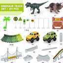Dinosaur Tracks, 271 PCS Create A Dinosaur World Road Race for Kids Boys Toys Flexible Train Tracks Set with 2 Cool Race Cars and 2 Dinosaur Toys for Age 3 4 5 6 7 8 Year & Up Old Boy Girls Best Gift