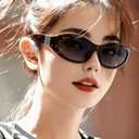 Y2K Rave Sunglasses for Women Wrap Around Oval Thick Frame Futuristic Luxury Shades UV400 Protection