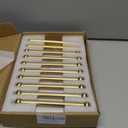 khtumeware 10 Pack 5 Inch Hole Center Champagne Bronze Cabinet Pulls Heavy Duty Solid Satin Brass Cabinet Handles for cabinets Dressers Kitchens Handles Bathroom cabinets