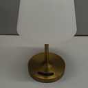 Outdoor Table Lamp/Cordless USB Rechargeable 4000mAh / 2700K LED/Touch Dimmable/Portable Battery Operated / IP44 Waterproof/PE Shade/Bedroom Dinning Camping Patio (Gold, 9.6in)