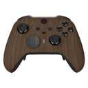 eXtremeRate Wood Grain Patterned Faceplate Cover, Soft Touch Front Housing Shell Case Replacement Kit for Xbox One Elite Series 2, Xbox Elite 2 Core Controller Model 1797 - Accent Rings Included