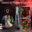 fifijoy Haunted Horror Book Nook Kit, DIY Miniature Dollhouse Halloween Booknook Kit, Spooky Creepy Scary 3D Wooden Puzzle Bookend Bookshelf Insert Decor with LED Light (Haunted Mansion)