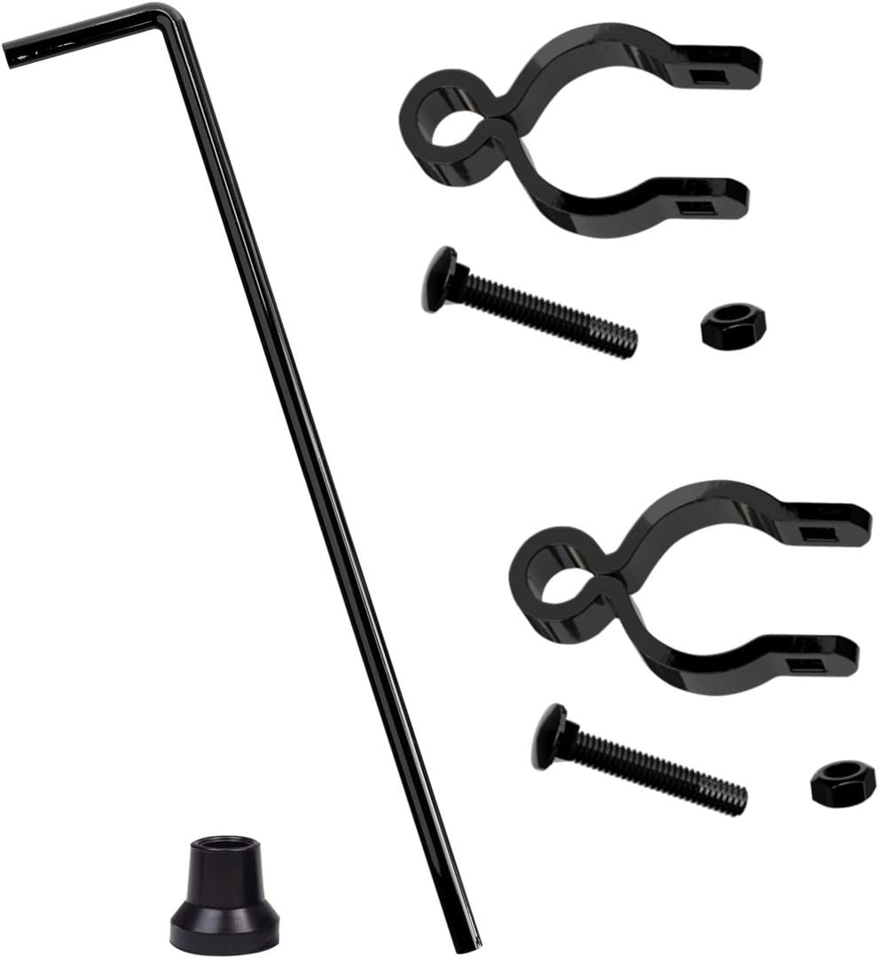 VIVIDA Chain Link Gate Drop Rod 1-3/8" x 32", Black Cane Bolts Drop Rod Pin Latch for Single or Double Gate, Chain Link Fence Parts, Black, 1 Pack