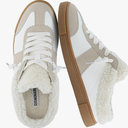 CUSHIONAIRE Blade Women’s Slip On Sneaker Mule – Faux Leather & Suede Backless Sneaker with Memory Foam & Cozy Lining, Size 6.5