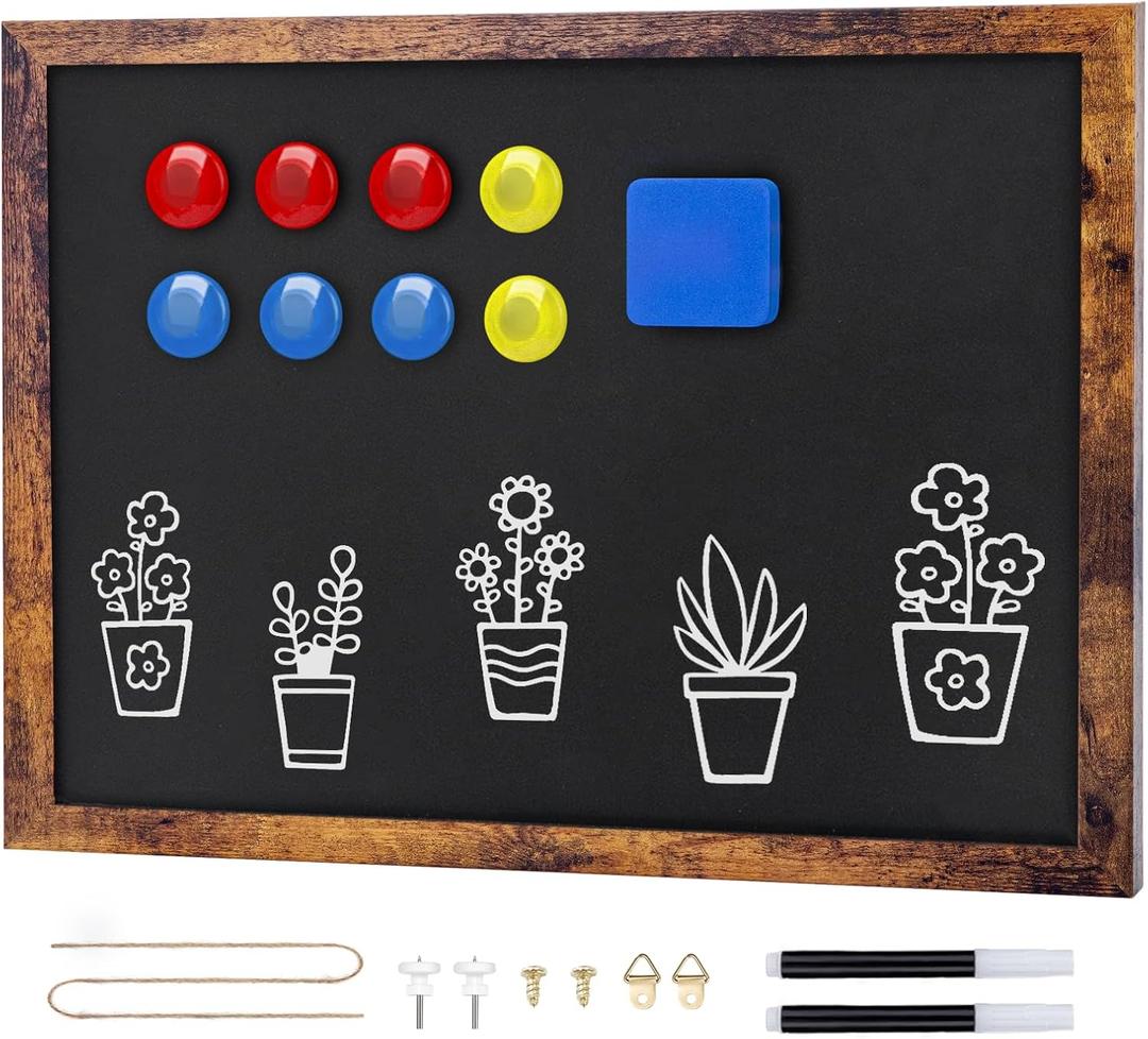 Magnetic Chalkboard, 12x16 Inches Blackboard for Wall, Black Dry Erase Board for School, Office, Home, Bar and Restaurant Menu