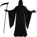 Morph Grim Reaper Costume For Men - Adult Grim Reaper Robe - Spooky Halloween Outfit - Dark Cloak For Parties (Large)