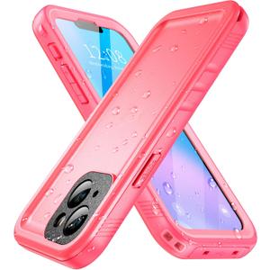 SPORTLINK Compatible with iPhone 13 MINI Waterproof Case - Built in Screen Protector Full Body Shockproof Dustproof IP68 Waterproof Case for iPhone 13 MINI 5.4 Inch Pink