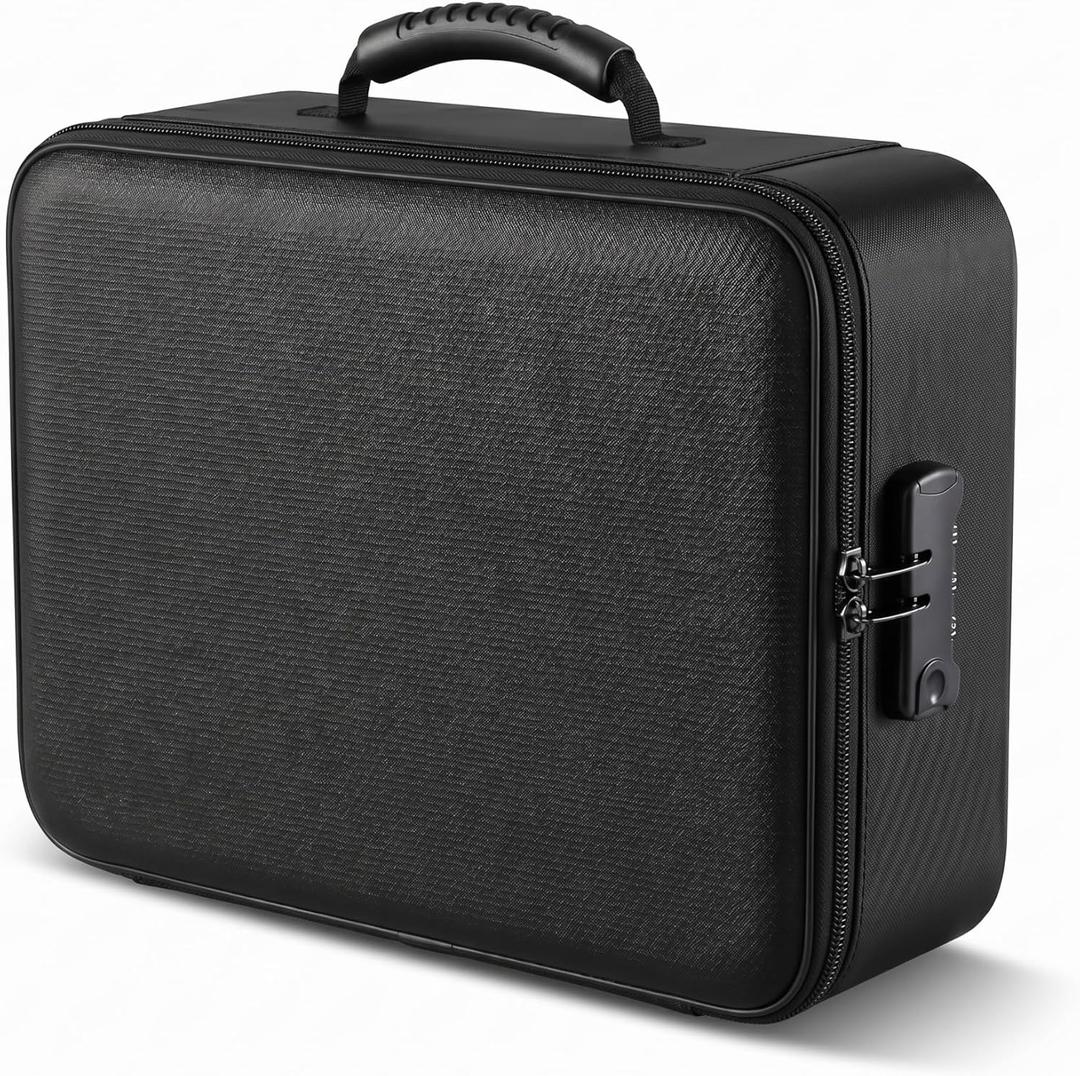Fireproof Document Box (Soft-Shell) with Lock, 5200F Fireproof & Water-Resistant File Organizer for Important Documents, Certificates, Passport & 14" Laptop, Home Office Travel