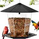 Jealoeur Bird Feeders for Outdoors Hanging Bird Feeder Wild Birds Seed, Black